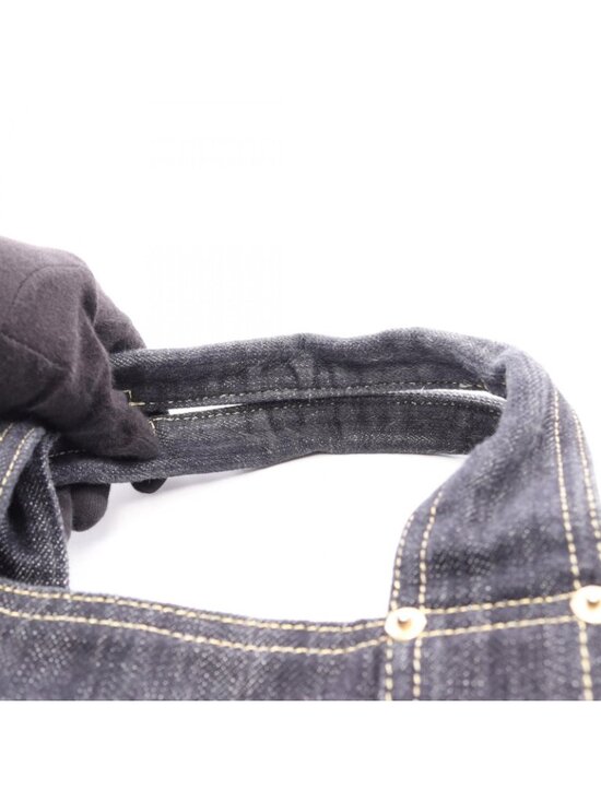 Chanel Denim Fringe Medium Single Flap Bag Blue 1913334  Chanel Handbag Spark Ring Denim CC Logo Indigo Blue